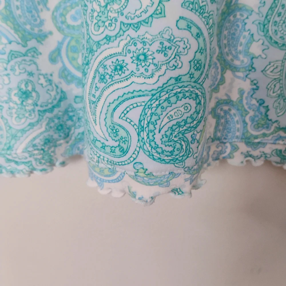 Miss Elaine Aqua Paisley Nightgown Set - Picture 10 of 16